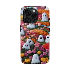 Halloween phone case, ghosts and flowers iphone and samsung cell phone case