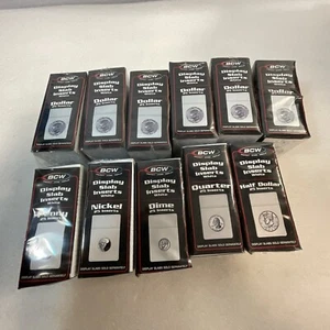 BCW Display Slab Coin Foam Inserts Dollar Half Quarter Dime Nickel Penny