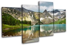 Mountain Lake Landscapes MULTI CANVAS WALL ART Picture Print VA