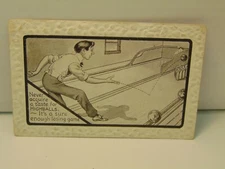 D2038 Postcard embossed edge Cartoon Comic Bowling Related 