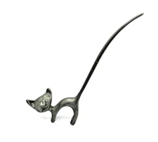 Ring Holder Hagenauer Walter Bosse Style Pewter Long Tailed Cat Figurine MCM