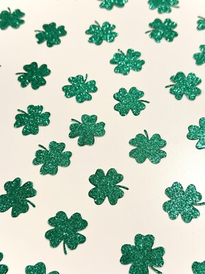 50x grünes Glück vierblättriges Kleeblatt St Patricks Days Dekoration/Konfetti Streu