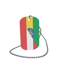 Dog Tag Flag Bunting Ethiopia-Austria Dog Tag Aluminium 30 x 50mm