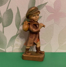 Alte schöne Holzfigur Handgeschnitzt, Farbig - Rarität Vintage Selten