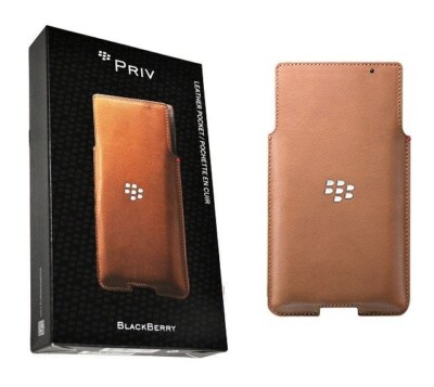 Official Blackberry Priv Leather Pocket Case Cover Brown ACC-62172-002  UK