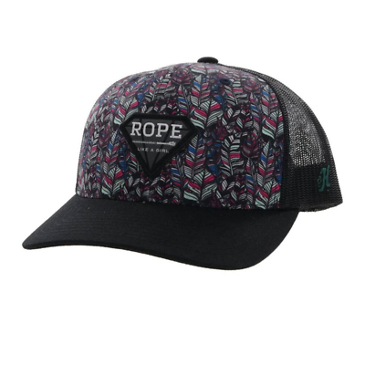 Hooey® Ladies Rope Like A Girl Black Trucker Cap 2149T-BLBK