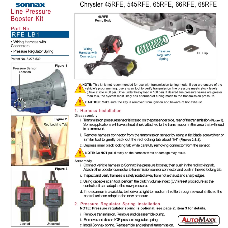 Se adapta a 45RFE 545RFE - Cummins Diesel 68RFE Presión Booster 2007-17 Sonnax RFE-LB1 Foto 3 de 4