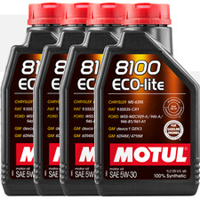 Image of Motul 8100 Eco-Lite 5W-30 Fully Synthetic Engine Oil 4 Litre 4L (1 Litre 1L X 4)