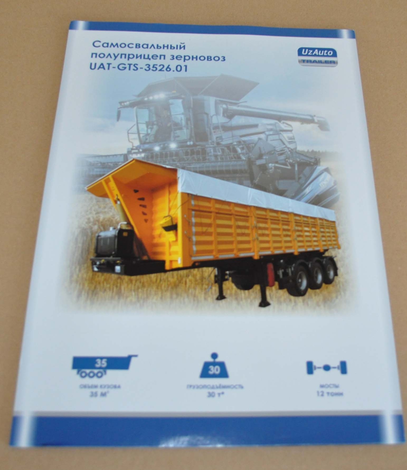 UzAuto Grain Dump Trailer Truck Brochure Prospekt