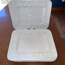 Over and Back Serving Dish Ceramic Rectangle Olives Made in Italy Set Of 6