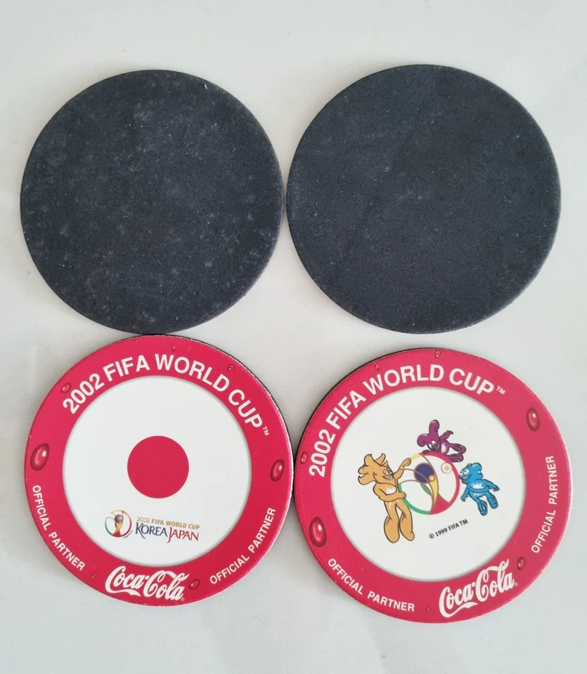 Set 4 Coaster Coke Coca Cola Souvenir Collection Fifa World Cup 2002 Paper Red - Image 3 of 4