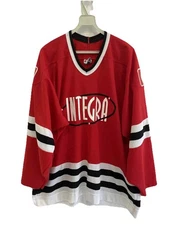 Vtg CCM Integra Hockey Jersey #3 Red Black White Made in Canada Men’s L #102