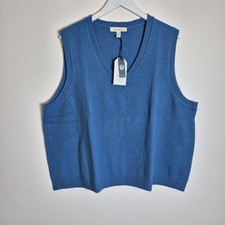 Seasalt 26/28 blau Merinowollmischung East View Trägershirt Tank Top Strick ärmellos