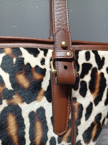 Brahmin Animal Print with Brown Leather Double Strap Shoulder Bag - Picture 5 of 24