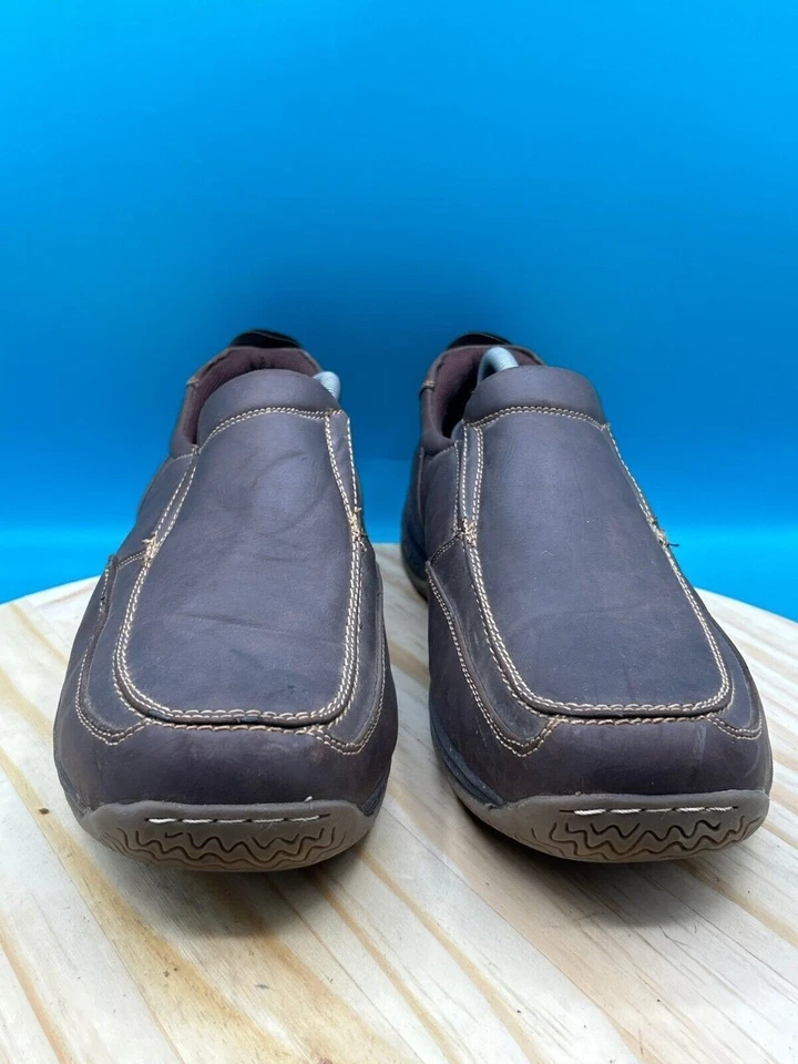 Western Chief Brisk Work Shoes Men's Sz 12M Brown Leather Low Top Slip On - Image 2 of 4