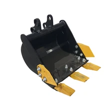 Agrotk 38CM Narrow Bucket With Teeth For KAT12 Mini Excavator Digger Attachment