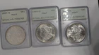 Lot of 3 PCGS MS 63 Morgan Silver Dollars OGH Uncirculated Rattler Holders