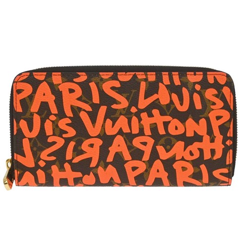 Louis Vuitton Orange Monogram Graffiti Zippy Wallet M93711 CA5018 167744