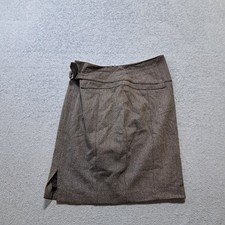 Express A-Line Skirt Womens Size 2 Gray Casual Side Slit Lined Belted Back Zip