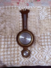 Taylor Wood Wall-Mount Barometer with Thermometer and Hygrometer, Round Face