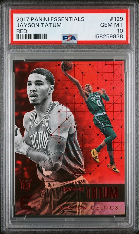2017 PANINI ESSENTIALS RED #129 JAYSON TATUM ROOKIE RC PSA 10