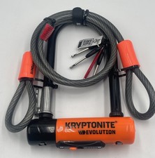 Kryptonite Evolution U-Lock w/ Cable  3 Keys  NEW  NO FLEX FRAME BRACKET