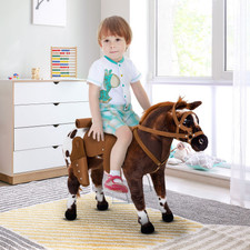 Qaba Sound-Making Ride On Horse For Toddlers 3-5, With Neighing And Galloping So