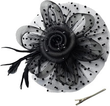 Kentucky Fascinators for Women Mesh Feather Floral Headband Hair Clip  Lightwei