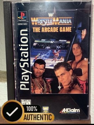 WWF WrestleMania: The Arcade Game LONG BOX - PS1 |   AUTHENTIC | CLEANED-TESTED