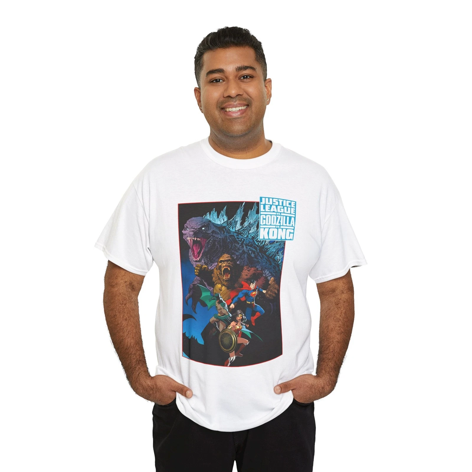 Justice League Vs god zilla Vs Kong T-Shirt - Dan Mora Art - Superman - DC Comics
