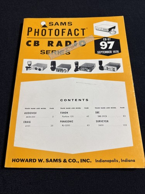 #ad #ad SAMS Photofact CB Radio Series Manual CB 97 September 1976 $7.99