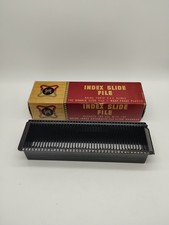 Vintage GoldE Index Slide File Plastic Holds 40 - 2"X2" Slides With Box