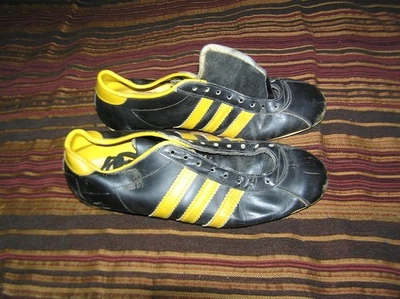 Vintage Adidas Brasil FRANCE YELLOW 3 Stripe Soccer Cleats Size 7.5 RR - Image 1 of 4