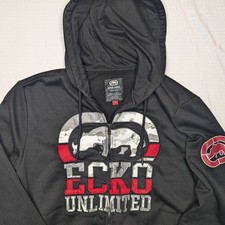 Ecko Unltd Hoodie Mens Small Oversized Vintage Y2K Full Zip Baggy Streetwear