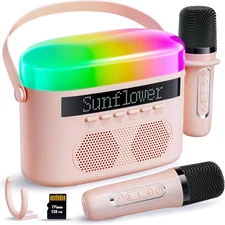 Karaoke Machine for Kids & Adults with 2 Wireless Mics 2400Mah Portable Bluetoot