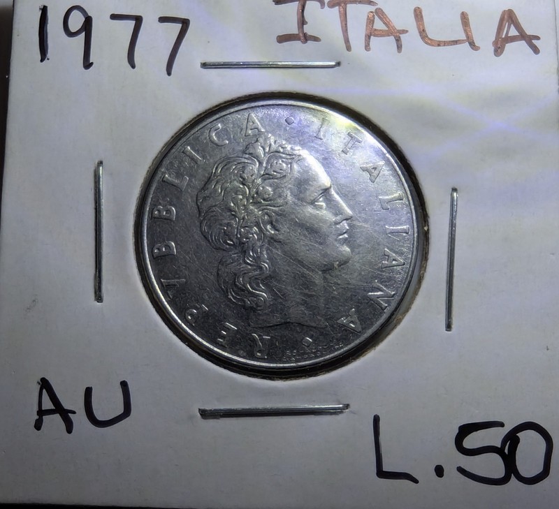 1977 Italy Coin 50 Lire  Italian Europe Foreign L.50 Coins