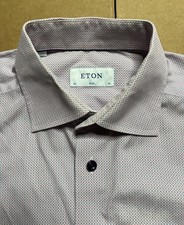 Eton Shirt Men s 16 41 Geometric Slim Fit Dress Button Front Cotton