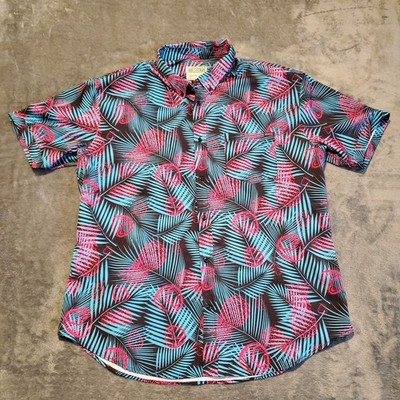 RSVLTS ''Miami VIce'' Men s 2XL Kunuflex Short Sleeve Button Down Shirt AOP
