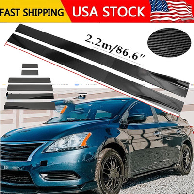Carbon Fiber 86.6inch Side Skirt Extensions Rocker Panel For Nissan Sentra S SR