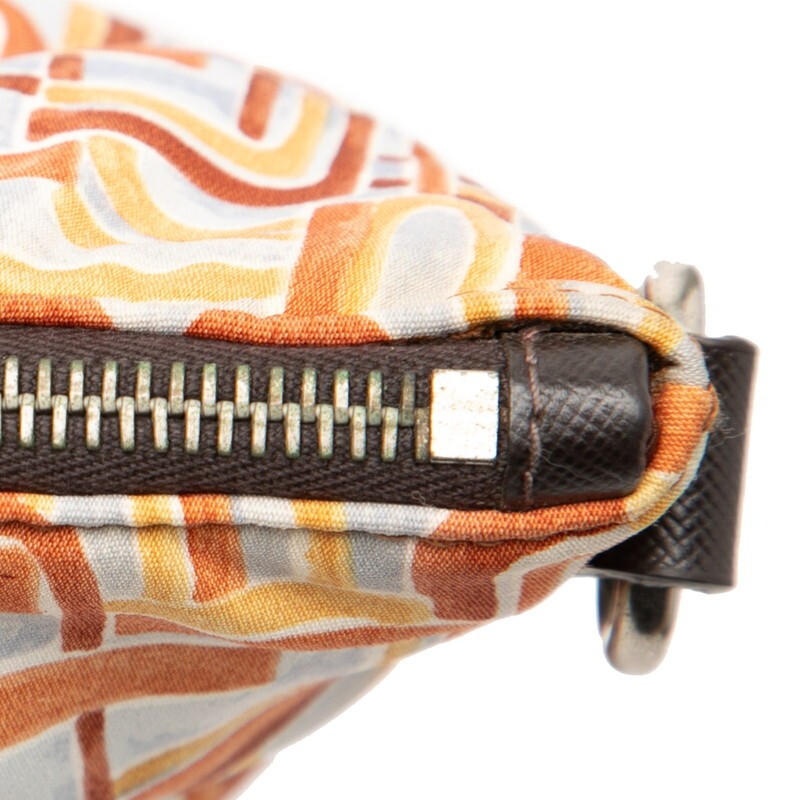 Prada Canvas Leather Shoulder Tote Bag Brown Beige Blue Women Used Authentic thumbnail 5