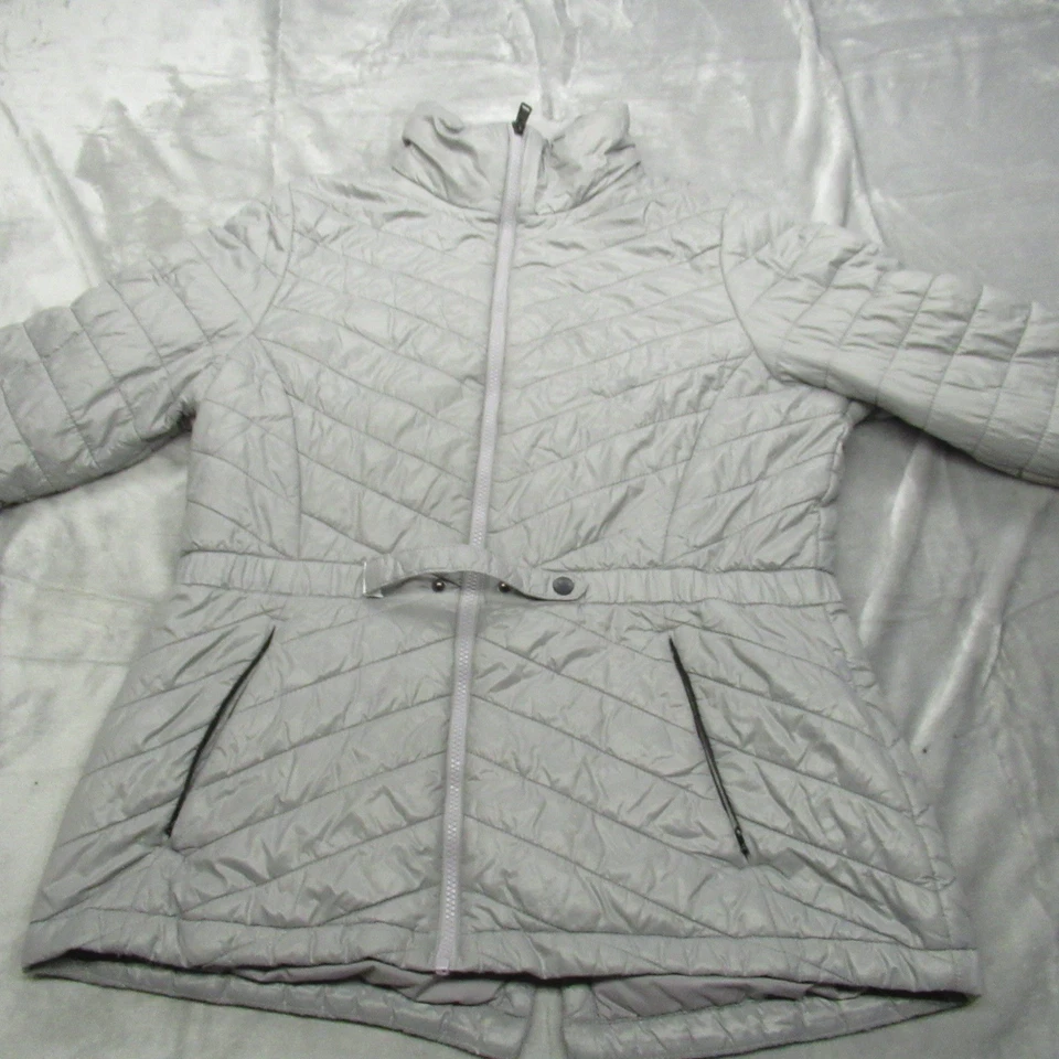 Chaqueta North Face Mujer XL Gris Acolchada Puffer Cremallera Completa Aislada Cálida Luz Paquete Foto 2 de 4