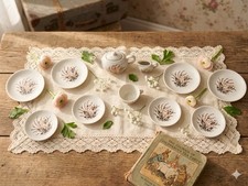 Vtg Kids China Tea Set Floral Teapot Creamer Plates Cups 11pc Made In Japan
