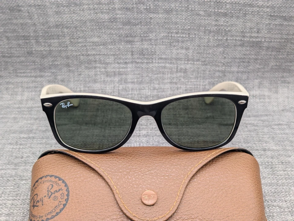 Ray-Ban New Wayfarer Sunglasses RB2132 52mm Black / Beige / Brown, photo 2 of 5