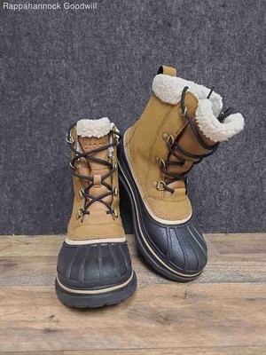 Crocs AllCast II Luxe Waterproof Snow Duck Boots Wheat Black Men's Size 8