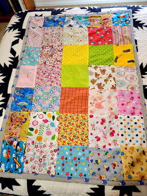 Quilt Throw, lap-robe, Handmade 31x45 inches, Children's Prints, Hedgehogs
