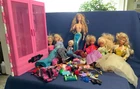 VTG Lot Over 80 Barbie Skipper Kelly Clothes Accessories Dolls Case