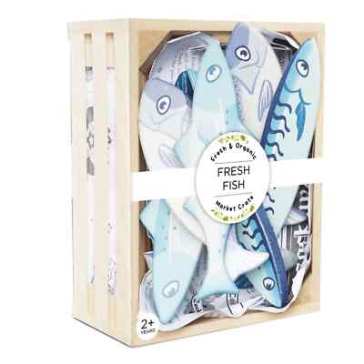 Frischfisch Marktkiste / Market Fish Wooden Play Food Crate (TV184-C) )