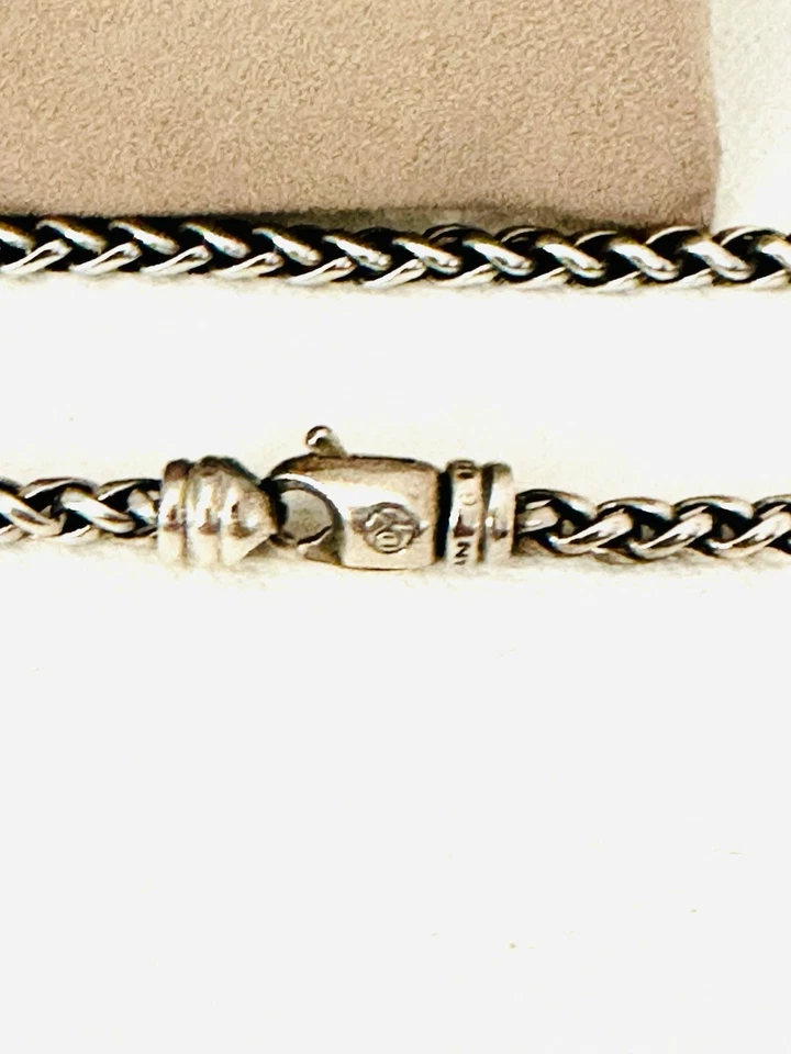 Collar de cadena de trigo David Yurman 6 mm 16 3/4" - plata de ley 925 amarillo 14 k Foto 2 de 4