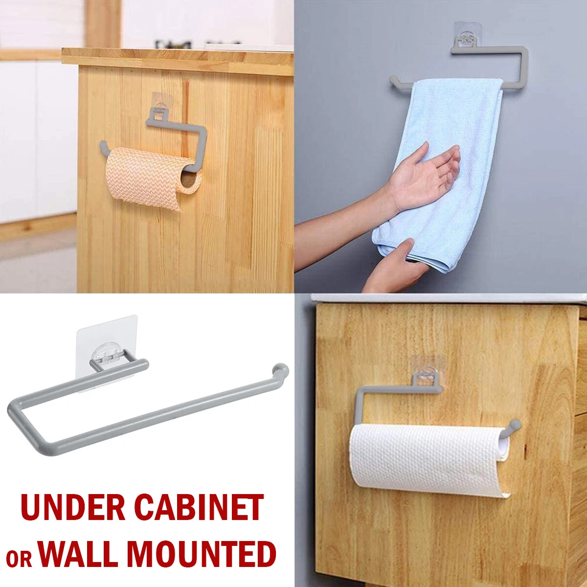 Paper Towel Holder - Under Cabinet or Wall Mount