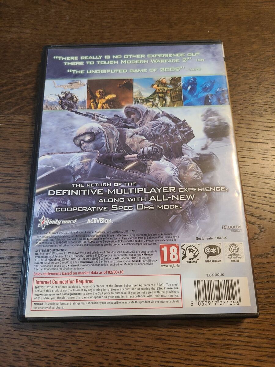 Call of Duty Modern Warfare 2 PC DVD-ROM PRE-OWNED VIDEO GAME